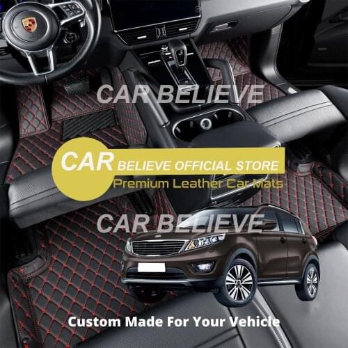 High quality Leather Car Floor mats For KIA Sportage 2015 2014 2013 2012 2011 Carpets Rugs Pads Accessories