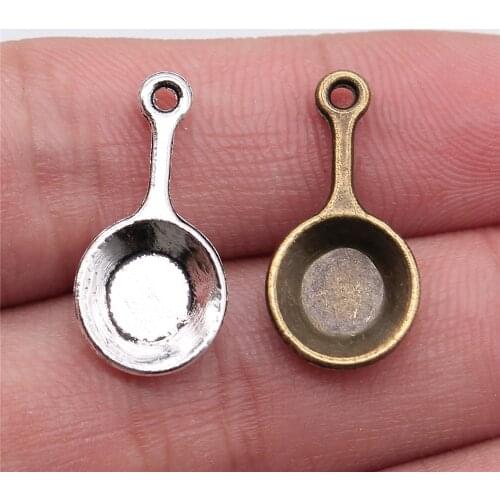 WYSIWYG 20pcs 22x10mm Pendant Pan Kitchenware Pan Charm Pendants For Jewelry Making Kitchenware Pan Pendants