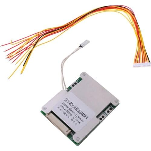 BMS 13S 48V 50A 18650 Li-ion Lithium Battery Pack Protection Equalizer Board PCB Balance Circuit Board for Electric Vehicles