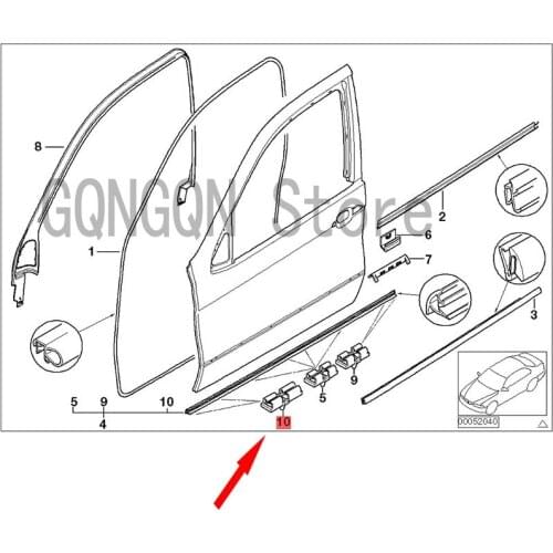 CAR clip clip bm wE53 X5 3.0D M57 E53 X5 3.0D M57N E53 X5 4.4I M62 Front bumper bracket Front bumper clip Front bumper base