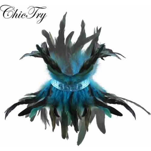 Female Victorian Gothic Natural Feather Collar Choker Shrug Shawl Shoulder Wrap Cape with Ribbon Ties for Costume Decoration