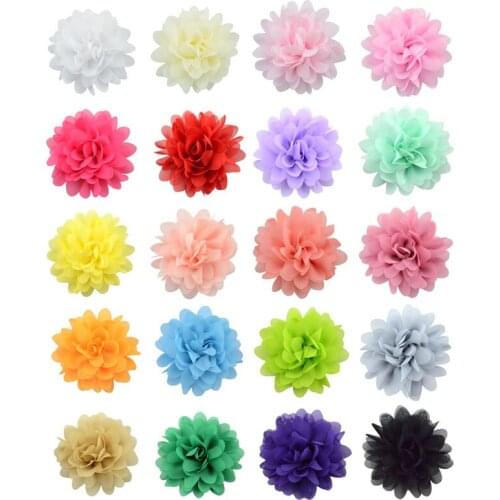 Free ePacket 10cm Chiffon Flowers For DIY Hair Accessories Fabric Flower Bouquet Wedding Decoration Head Wrap For Headband Decor