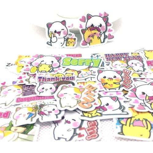 40 Pcs/lot Anime cat cat everyday paper Sticker Decal For Phone Laptop Bicycle Notebook Backpack Kids Toy stickers scrapbooking