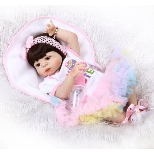 56cm Soft Silica gel Doll Reborn Baby Appease Doll Lifelike Babies play play house toy for Childrens Christmas Birthday Gift