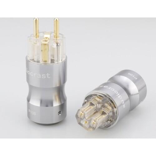 Audiocrast P105 HI-End Gold Plated Schuko Power Mains Connector HIFI AC Power Plug