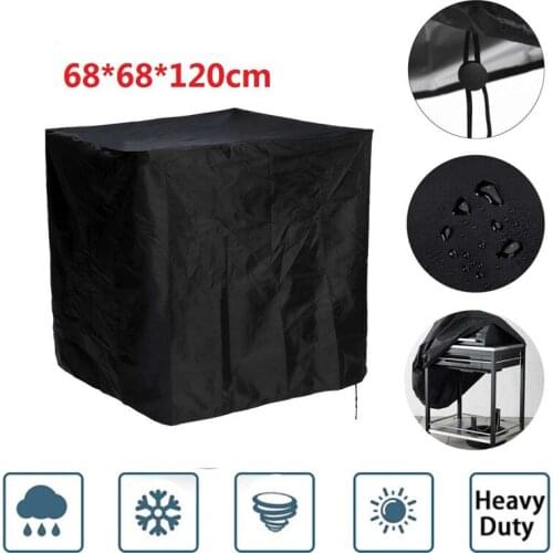 Black Waterproof BBQ Grill Cover Barbeque Cover Anti Dust Rain UV For Gas Charcoal Electric Barbecue Accessories Outdoor Garden