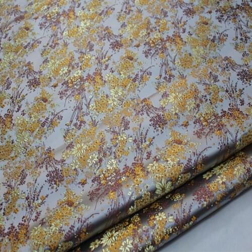 FLOWER Brocade satin Fabric Damask Jacquard Apparel Costume Upholstery Furnishing Curtain Clothing Material BY meter