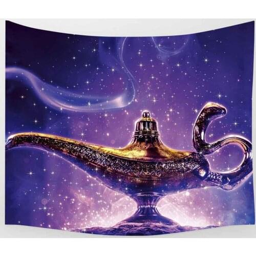 Simsant Purple Lamp Tapestry Genie Magic Lamp Desert Sand Art Wall Hanging Tapestries for Living Room Home Dorm Decor
