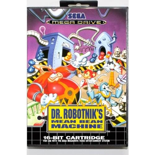 Dr robotniks mean bean machine 16 bit SEGA MD Game Card With Retail Box For Sega Mega Drive For Genesis