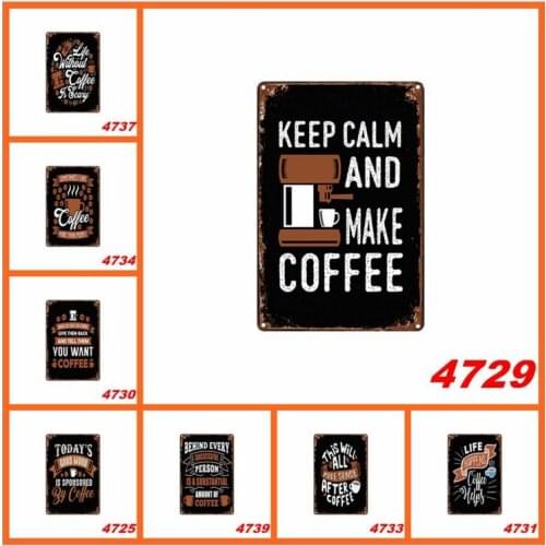 Coffee Shop Decor Tin Signs 20*30CM Metal License Plate Antique Metal Tin Painting Pub and Shop DECOR Wall Sticker