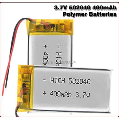 3.7V 502040 400mAh Li-ion Battery Rechargeable 400mAh Lithium Polymer Battery For Mp3 Mp4 Gps Driving Recorder Toy