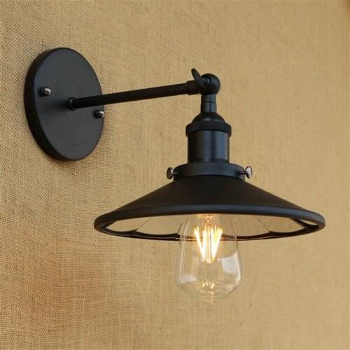 Loft Style Black Iron Mirror Retro Lamp Wall Sconce Edison Industrial Vintage LED Wall Light Fixtures Home Lighting Wandlamp