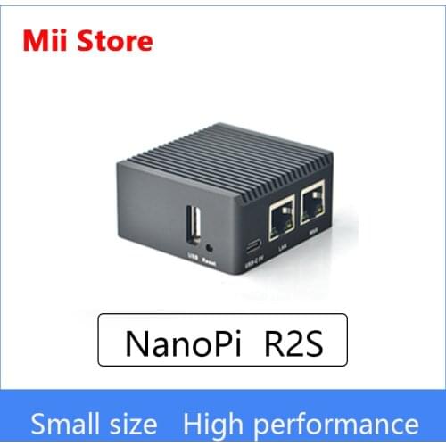 NanoPi R2S Oficial metal shell OpenWrt system RK3328 mini router dual gigabit port 1GB of large memory