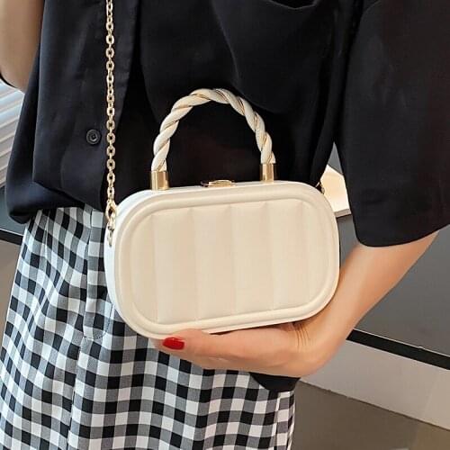 Fashion Box Bags for Women 2021 Summer New Pu Leather Womens Designer Handbag Chain Shoulder Crossbody Bag Purses Clutch Purse