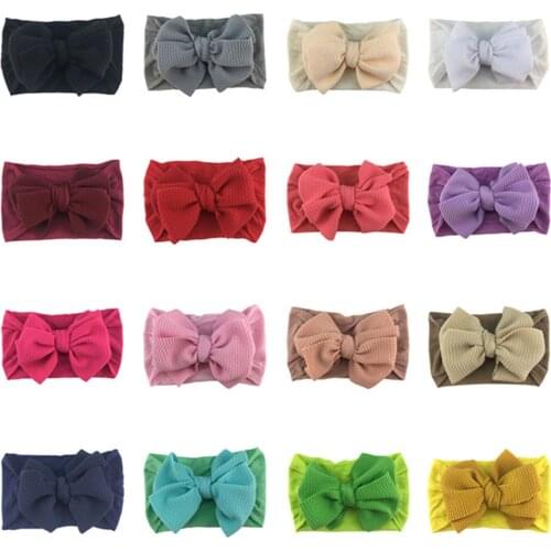 Nylon Headband for Baby Girls Soft Bow Knot Turban Hair Bands Baby Hair Accessories for Children Headwear