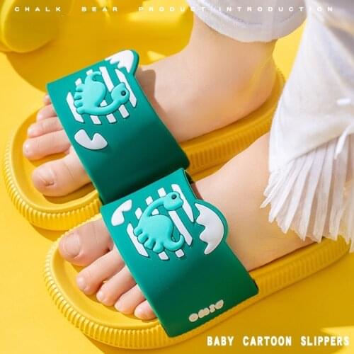 2021 summer new cartoon dinosaur boys and girls bathing beach home sandals and slippers childrens slippers
