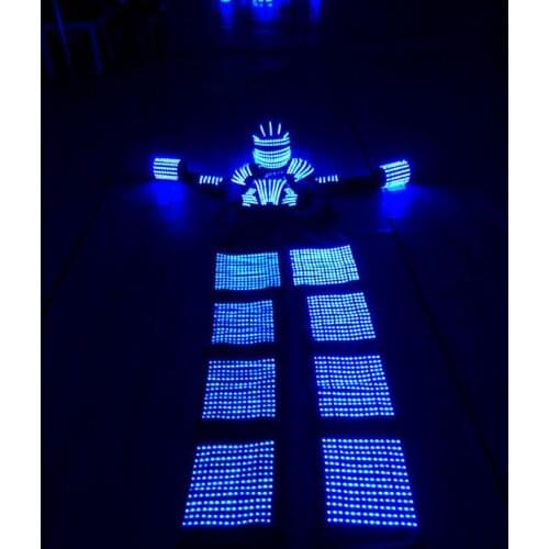 New design LED robot suit with helmet Crutches gloves backpack and 4 pieces CO2 gun