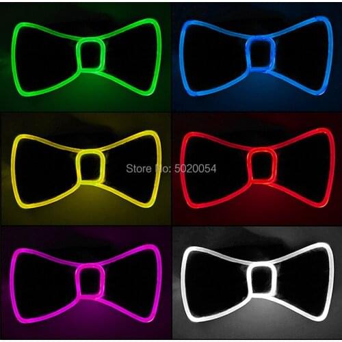 New Designed LED Bow Tie 7 Colors Select Glowing Men Tie LED Light up Tie for Halloween Christmas Costume Supplies