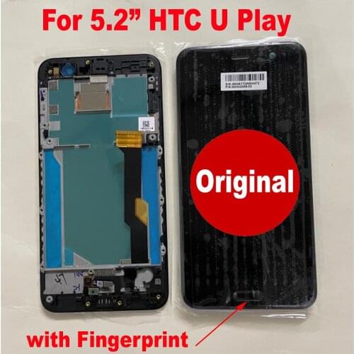 Original New LCD Display Touch Panel Screen Digitizer Assembly Glass Sensor + Frame For HTC U Play Uplay 5.2" Phone Pantalla