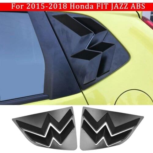 Pcmos Chromium Styling ABS Matte Black Rear Triangle Shark Shutters Trim Fits For 2015-2018 Honda Fit Jazz Styling Mouldings