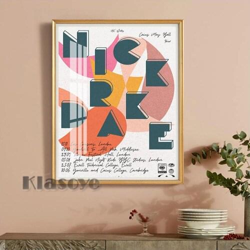 Nick Drake Tour Poster Music Singer Wall Art Prints Bar Pub Club Decor Canvas Painting Modern Living Room Home Decorate Picture
