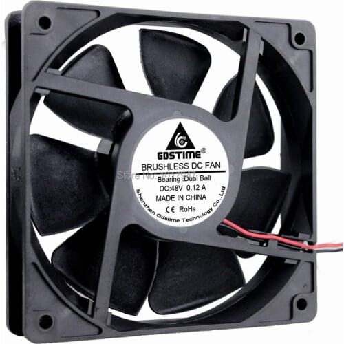 2Pieces lot Gdstime 0.1A DC 48V 12CM 120mm x 25mm Ball Industrial Ventilation Cooling Fan
