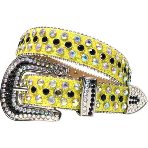 Hot Western Rhinestones Bling Belts Cowgirl Strap Fashion Colorful Studded Fashion Diamond Belt Cinto De Strass Ceinture Femme