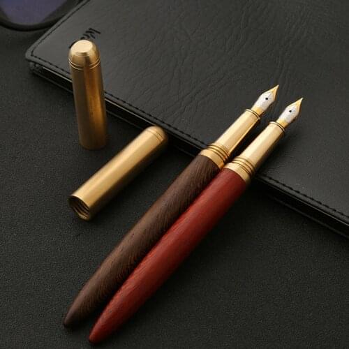 Luxury Wood Fountain Pen Classic Metal Business Pen 0.7mm Fine Nib Calligraphy Pens Writing Stationery Gifts High Quality