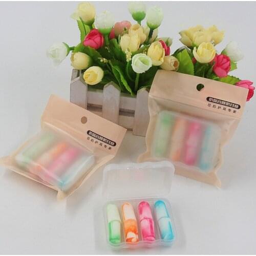 4 Pairs Travel Sleep Noise Prevention Earplugs Noise Reduction For Travel Sleeping Soft Foam Ear Plugs Toiletry Kits