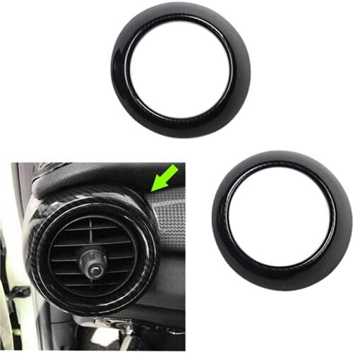 Car Styling 2PCS ABS Carbon Fiber Interior Dashboard Side Air Vent Outlet Cover Trim for 2011-2016 MINI Countryman R60