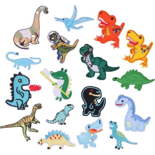 Cartoon Dinosaur Embroidery Cloth Sticker Adhesive Cute Animal Childrens Clothing Decoration Patch Sticker Clothing Accessories