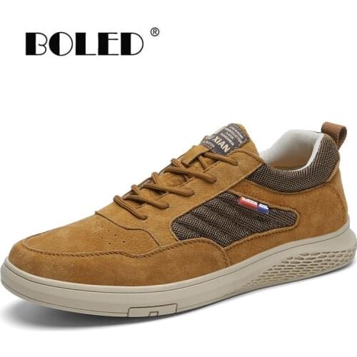 Comfort Genuine Leather Shoes Men Soft Outdoor Flat Shoes Lace Up Breathable Casual Men Walking Shoes Sapato Masculino