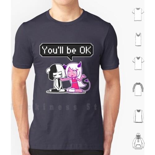 Comfort Illi T Shirt DIY Cotton Big Size 6xl Kaima Cute Demon Girls Demon Girl Cartoon Comfort Indie Game Pixel Retro 8 Bit