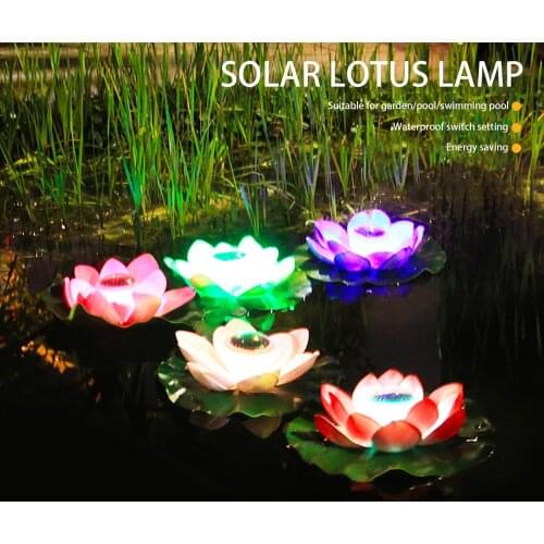 Outdoor Pond Float Light Waterproof Solar Light Solar Garden Pond Simulation Lotus Summer Night Color Led Atmosphere Light