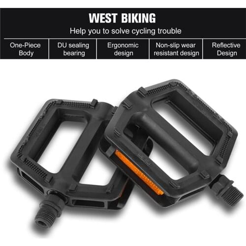 Universal Bicycle Non-slip Pedal Chrome Molybdenum Steel DU Bearing Pedal with Reflective Sheet for Mountain Bike Road Bicycle