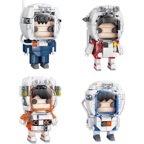 Street View Educational Building Blocks Toys For Kids Boys Girls DIY Birthday Present 83017-83020 Spaceman Models Small Bricks