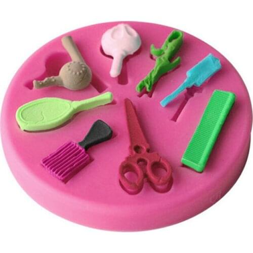 DIY Scissors Comb Cake Fondant Baking Mold Liquid Silicone Mold D033