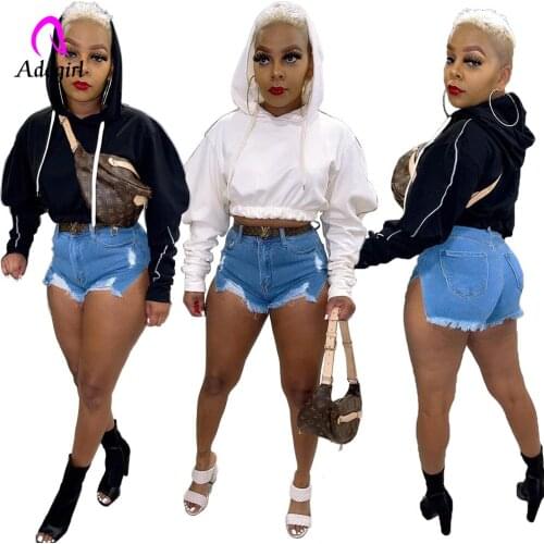 Fitness Women Hoodies Solid Long Sleeve 2021 Autumn Crop Top Workout Activewear Casual High Street Loose Coat Sporty Sweatshirts