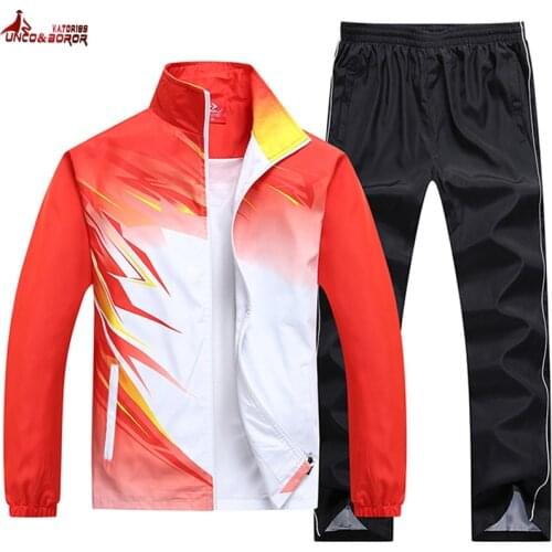 New spring autumn men sportswear Sporting Suit outwear women tracksuit sweatshirt set jacket+pant Gradient color brand clothing