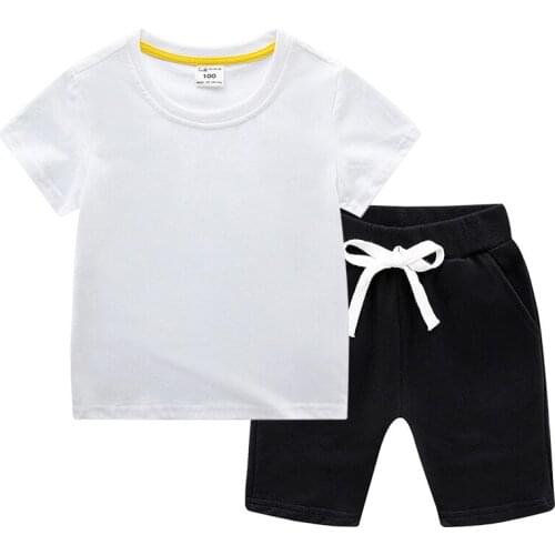 ZWF530 Summer Cotton Short Sleeves Clothes Suits Tops + Pants Baby Toddler Boy Clothing Sets Kids Children Girl Outfits