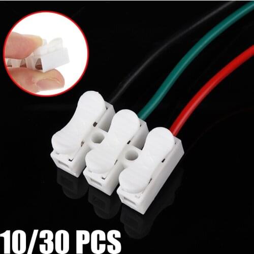 10/30Pcs Quick CH-3 Wire Terminal Push Spring Connector Row Column Butt LED Lamp Ceiling Lamp Dedicated Wiring Clip