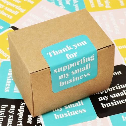 100pcs Thank You for Supporting My Small Business Stickers Labels for Gift Package,Birthday Party, Baking biscuit box Sealing