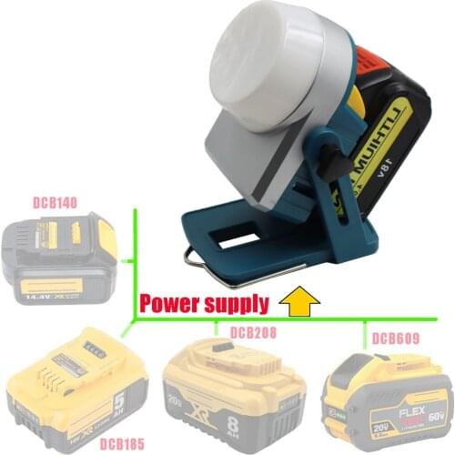 18W 1600LM 18V LED Lamp Work Lamp For DeWalt dcb200(NO Battery,NO Charger)Lithium Battery Outdoor Tools Work Light
