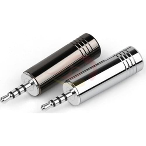 2.5mm Jack Plug Connectors 4 Poles Male Audio Adapter Rhodium Plated Solder For 6.0mm Upgrade Headphone Cable Earphone Connector