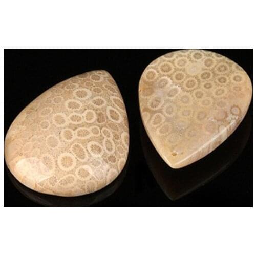 2PCS Natural Indonesian drop coral jade pendant