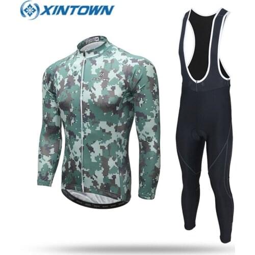 2018 Camouflage 6Colors Cycling Jersey Set Long Sleeve Men Women Bicycle Clothes MTB Racing Gel Pad Pants Maillot Ropa Ciclismo