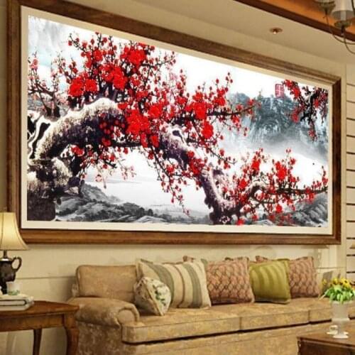 5D DIY Diamond Painting Snow Plum Needlework Diamond Embroidery Diamond Mosaic Full Drill Handicraft Decor For Home