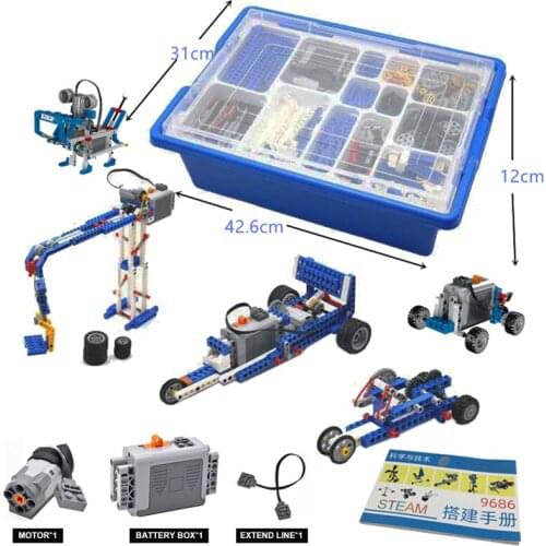 9686 RC Machine MOC Creative Robot Designer Building Blocks Engineering Constructor Motor bricks Education DIY Parts Toys Cars