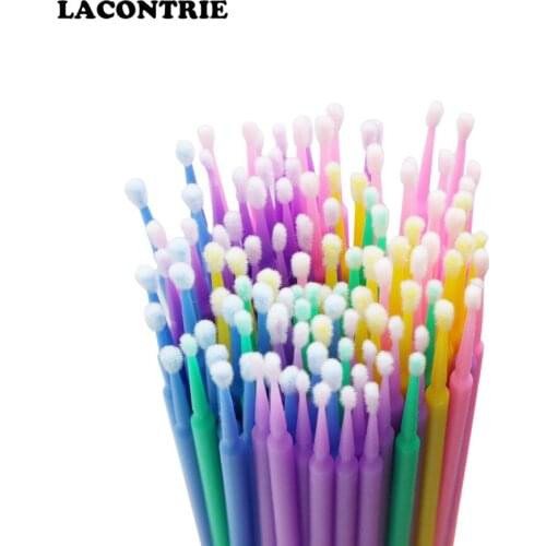 Eyelash Brushes 100/200/300pcs Disposable Micro Applicators Brush Grafted Eyelashes Durable Eyelash Extension Supplies