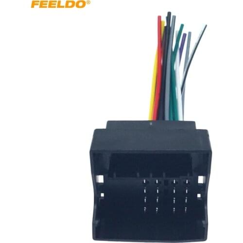 FEELDO Car Radio Audio Stereo Amplifier Interface Wire Harness for Audi/BWM/Volkswagen/Mini/Dodge Install Aftermarket CD/DVD